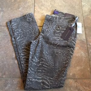 NYDJ animal print skinny jeans size 0 NWT
